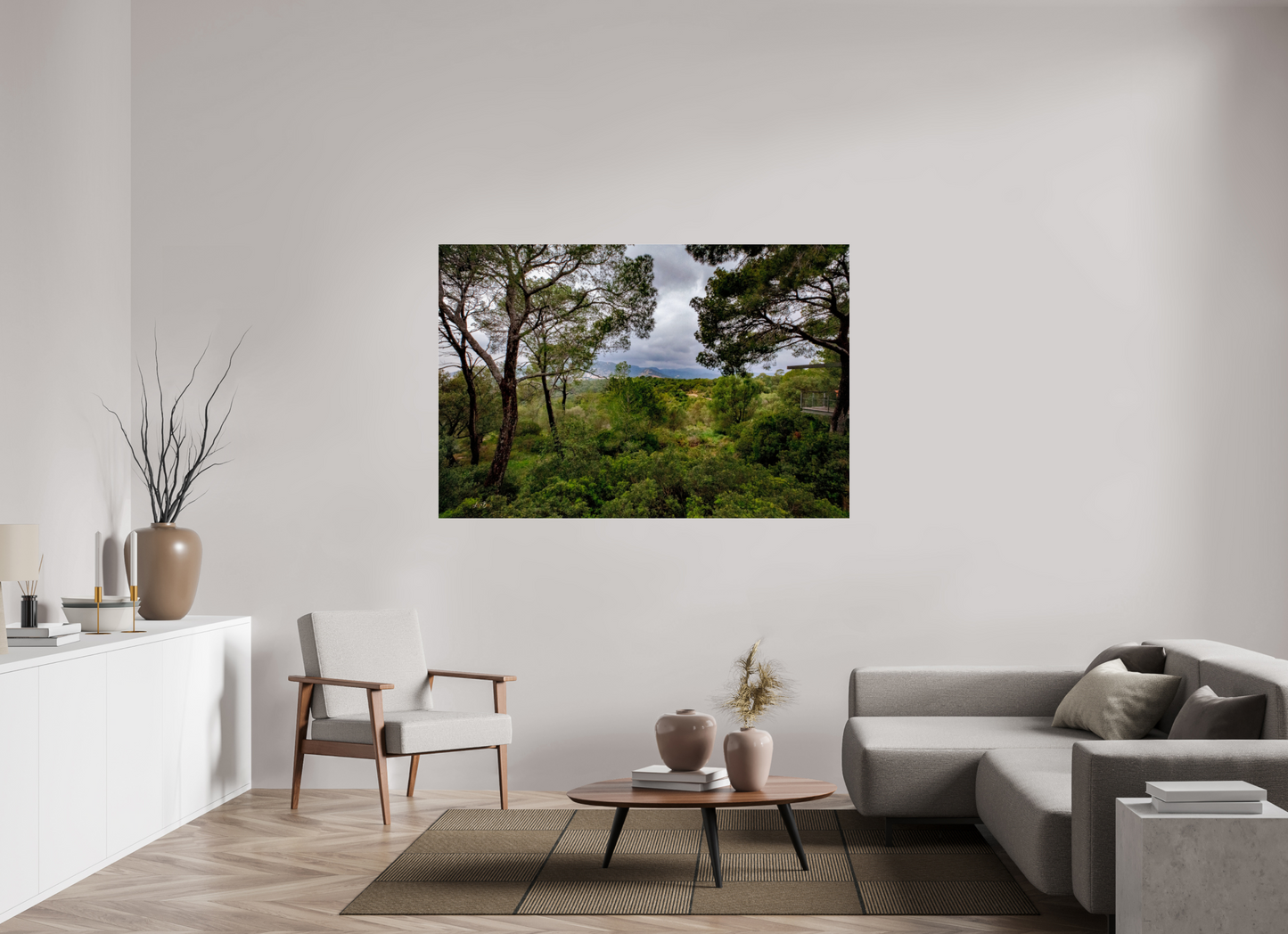 66 x 44″, Photo Print Under Acrylic Glass Hillside View from SpainCastle Gardens