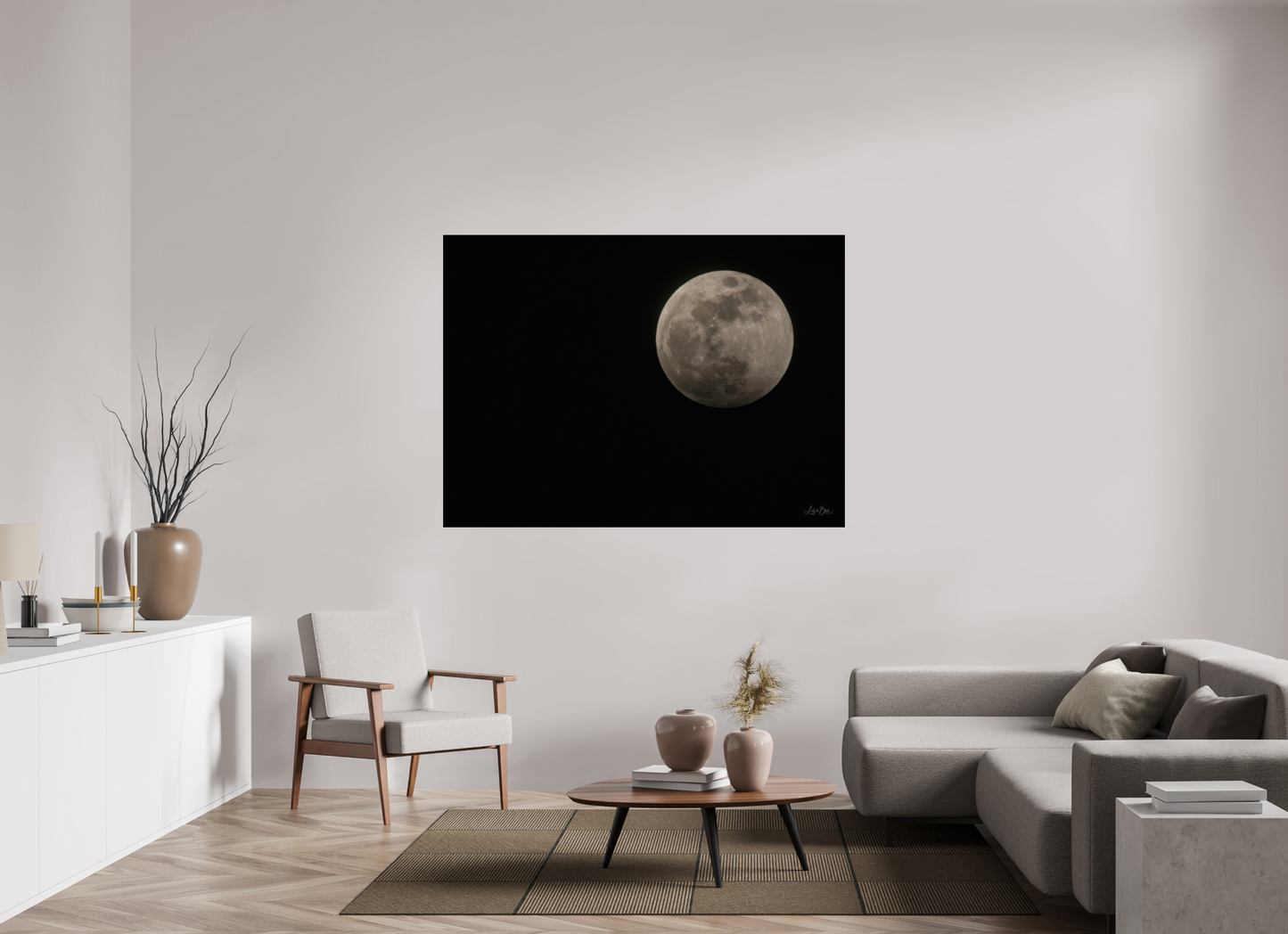 64.5 x 47″, Photo Print Under Acrylic Glass Moon Before The Blood