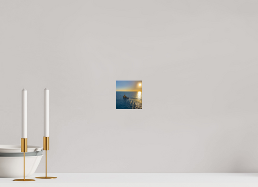 4 x 4.4″, Photo Print Under Acrylic Glass Golden Tug Boat