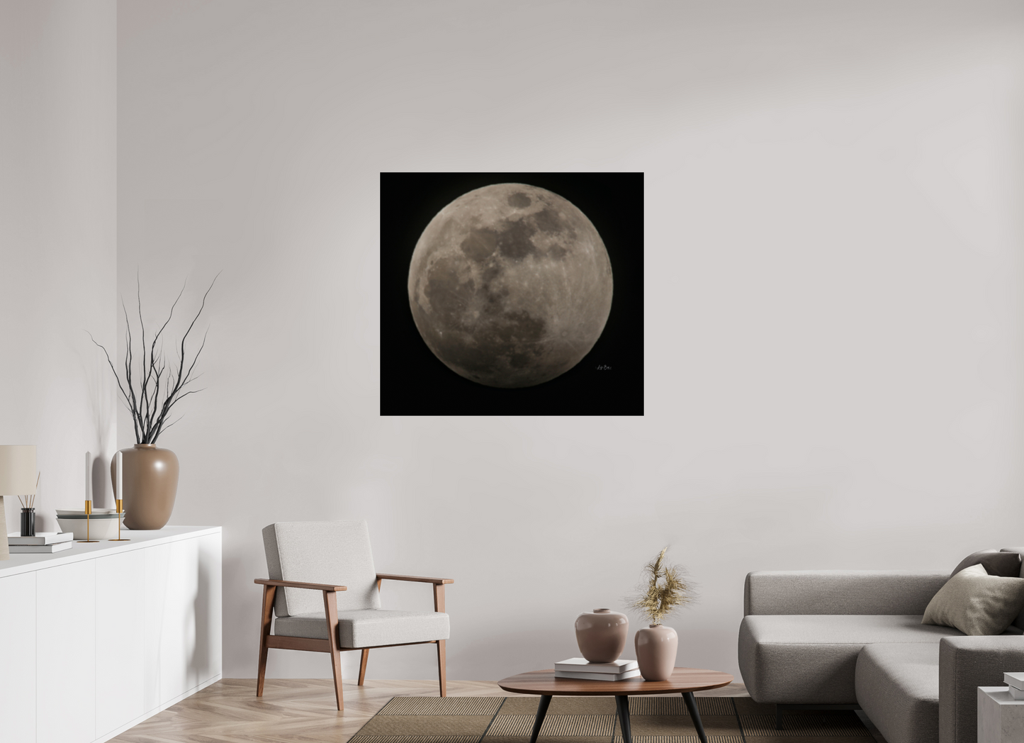 42.2 x 39″, Photo Print Under Acrylic Glass Big Ole' Moon