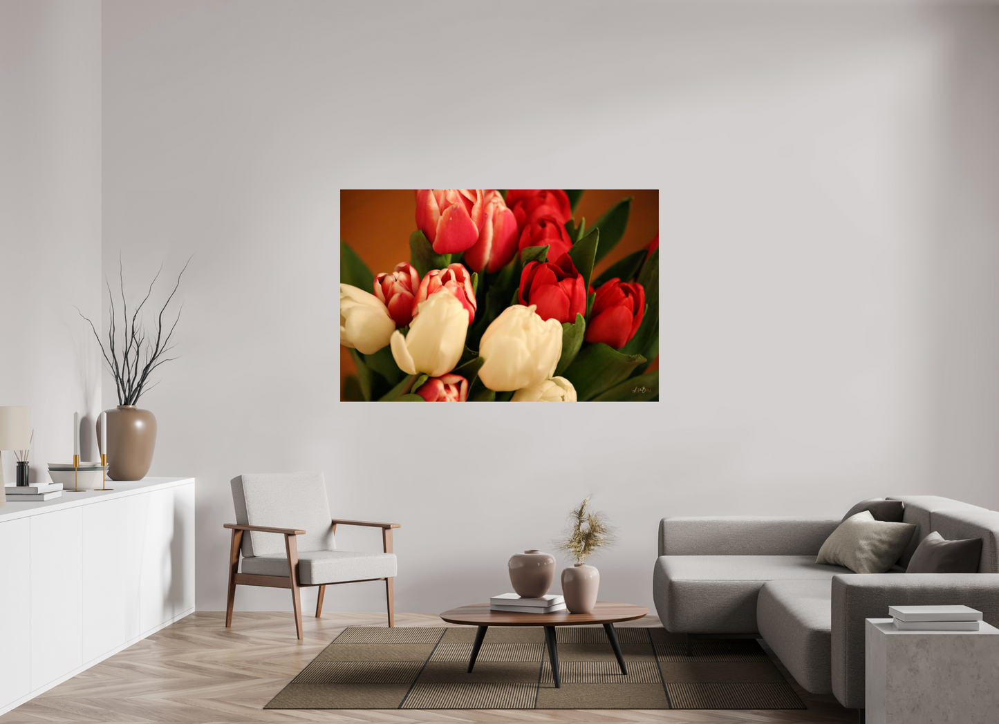 66 x 44″, Photo Print Under Acrylic Glass Tulips
