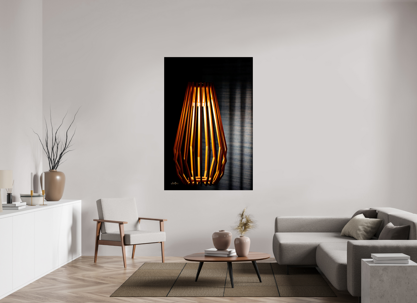 44 x 66″, Photo Print Under Acrylic Glass Light The Dark