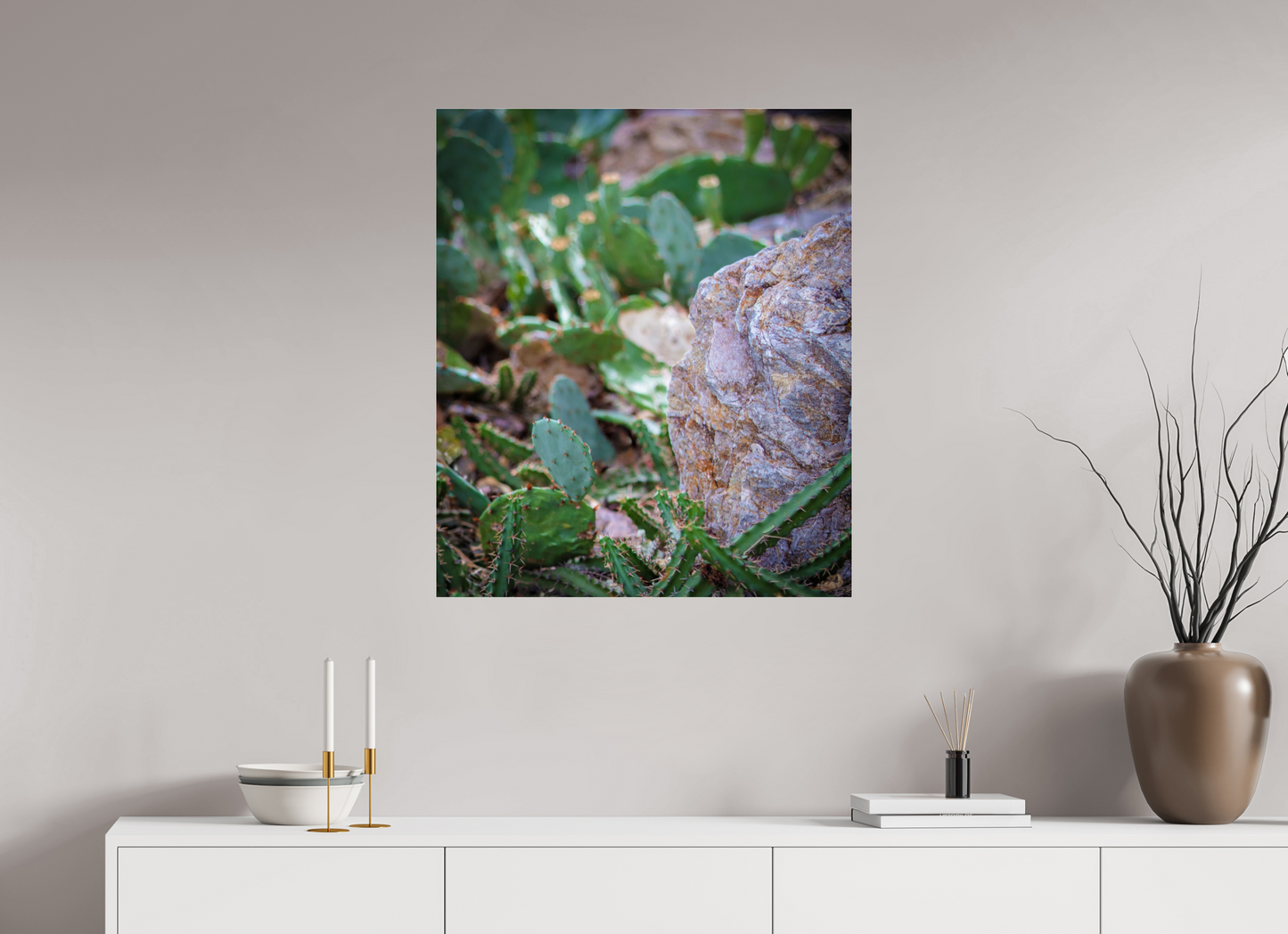 28 x 32.9″, Photo Print Under Acrylic Glass Cacti IV