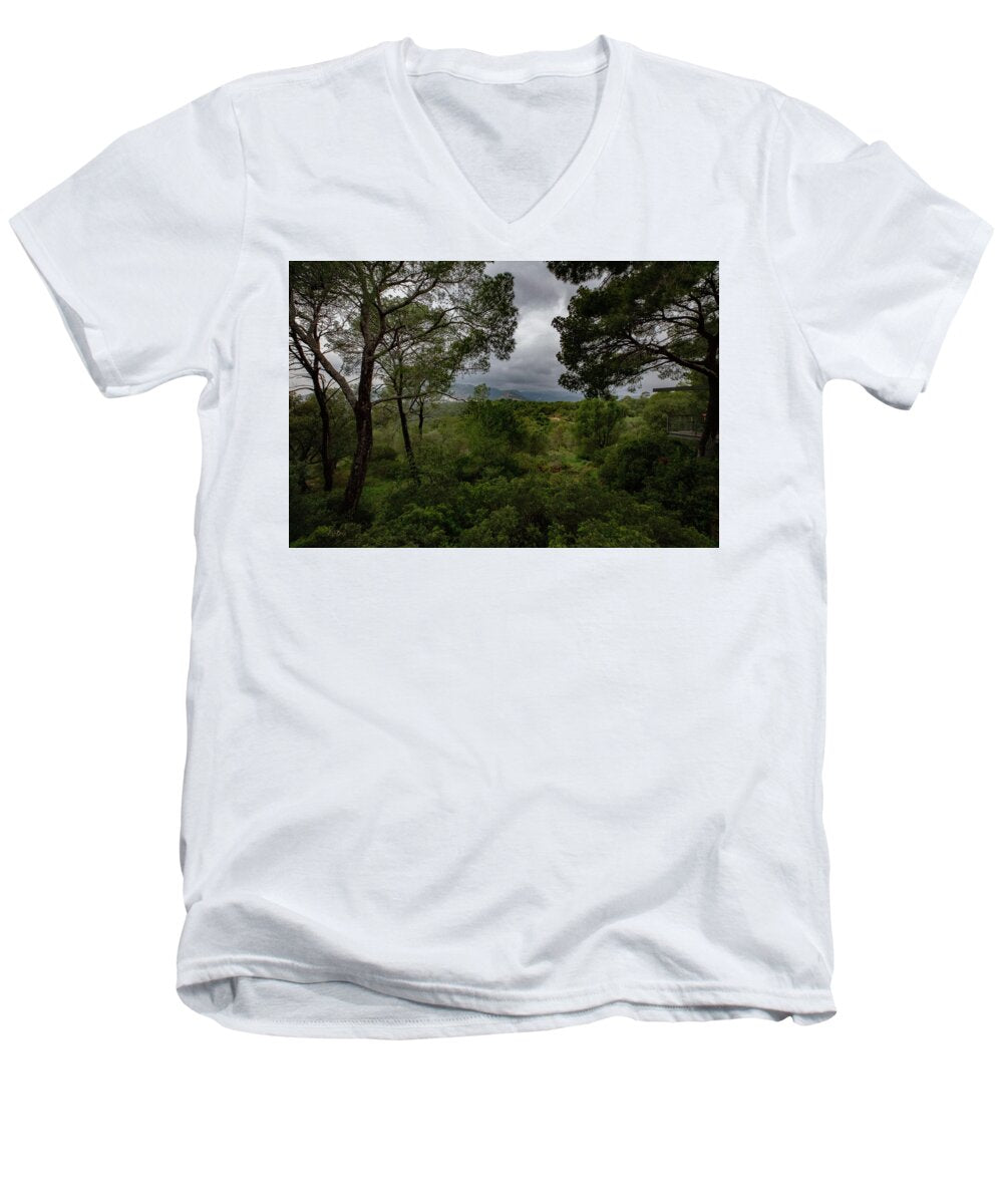 Hillside View from Spain Castle Gardens - Men's V-Neck T-Shirt