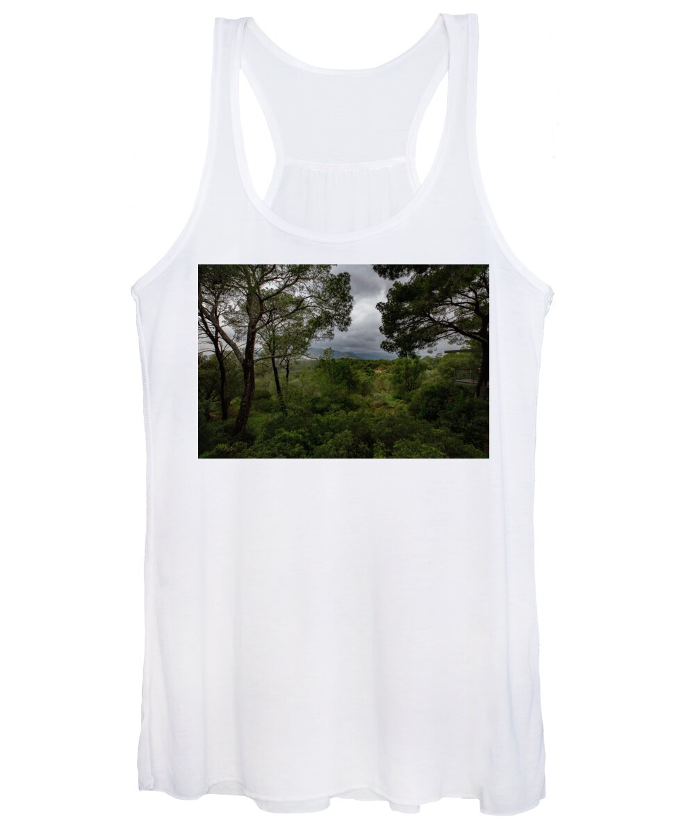 Hillside View from Spain Castle Gardens - Women's Tank Top