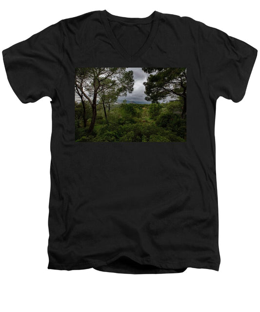 Hillside View from Spain Castle Gardens - Men's V-Neck T-Shirt