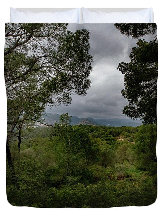 Hillside View from Spain Castle Gardens - Duvet Cover