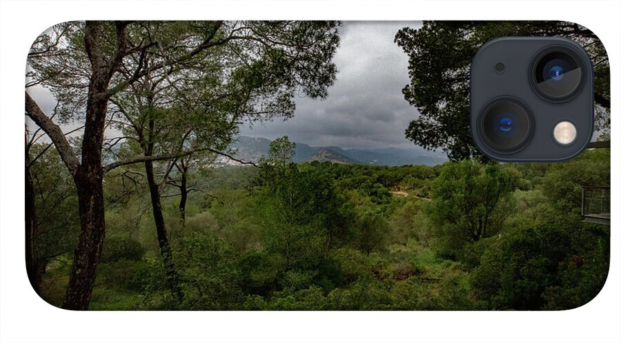 Hillside View from Spain Castle Gardens - Phone Case