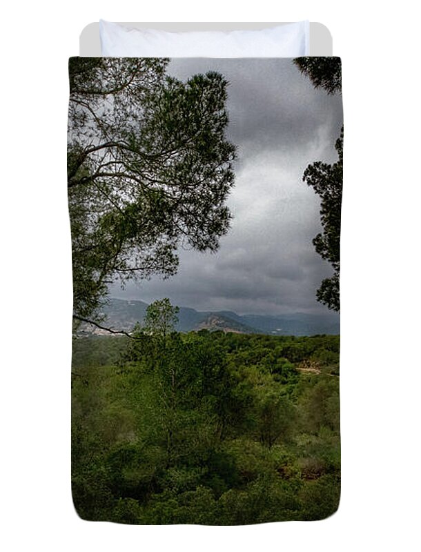 Hillside View from Spain Castle Gardens - Duvet Cover