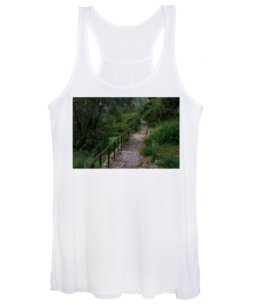 Hillside View from Spain Castle Gardens III - Women's Tank Top
