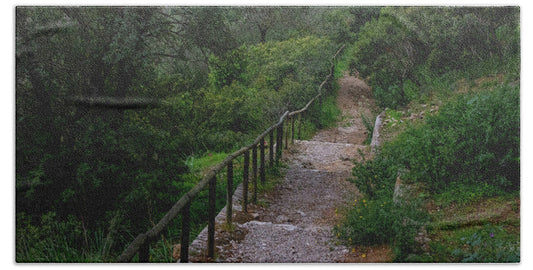 Hillside View from Spain Castle Gardens III - Beach Towel