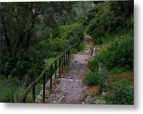 Hillside View from Spain Castle Gardens III - Metal Print