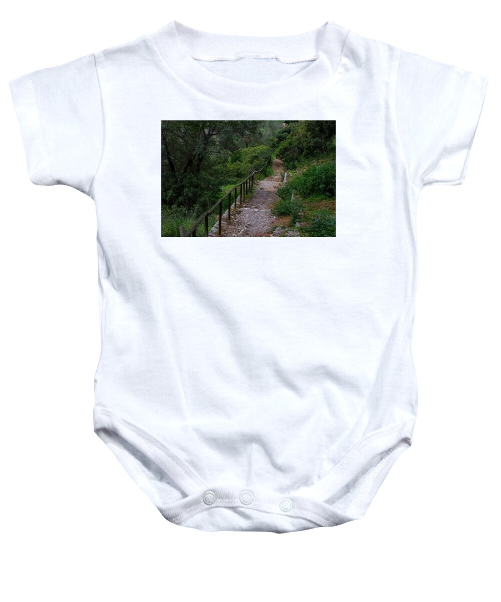 Hillside View from Spain Castle Gardens III - Baby Onesie