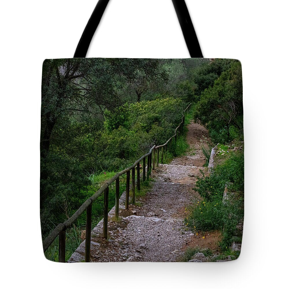 Hillside View from Spain Castle Gardens III - Tote Bag