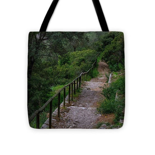 Hillside View from Spain Castle Gardens III - Tote Bag