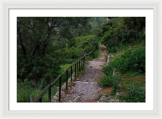 Hillside View from Spain Castle Gardens III - Framed Print