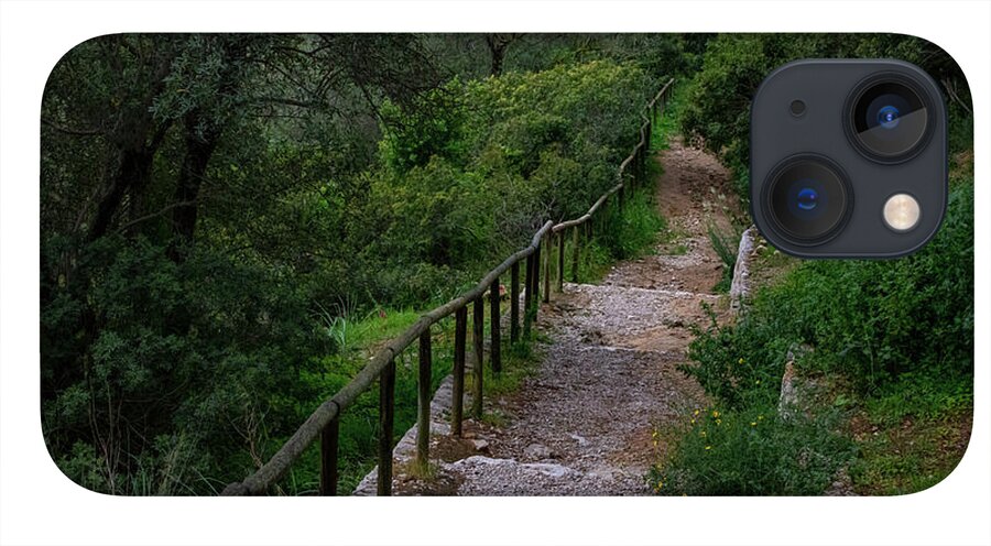 Hillside View from Spain Castle Gardens III - Phone Case