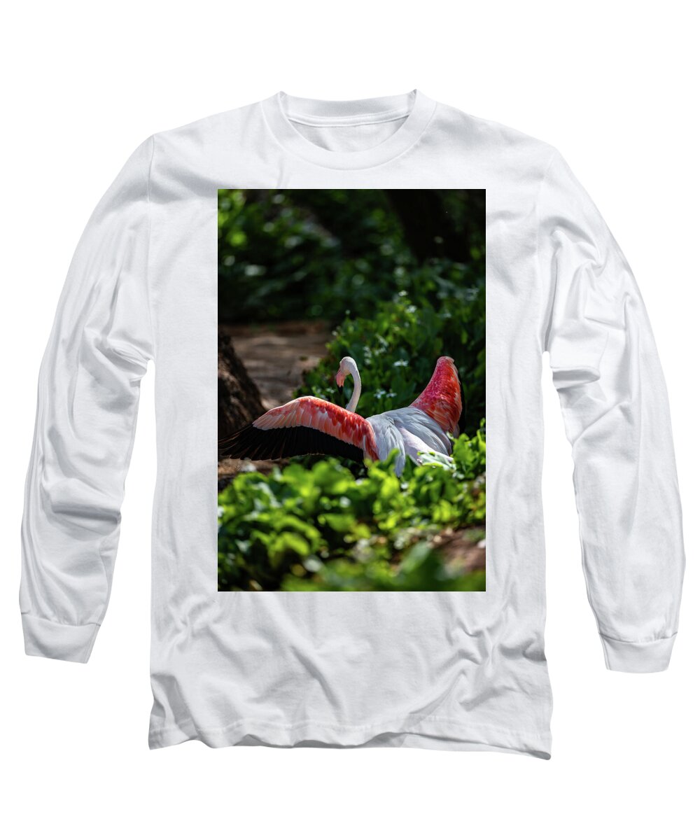 Reverse Fly Flamingo - Long Sleeve T-Shirt