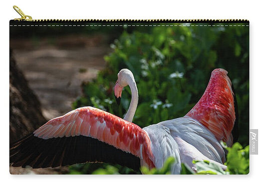 Reverse Fly Flamingo - Zip Pouch
