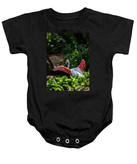 Reverse Fly Flamingo - Baby Onesie