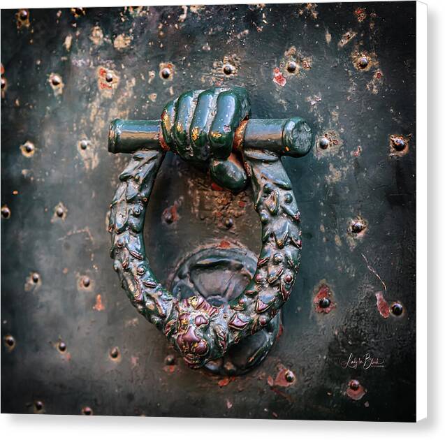 Weathered Door Knocker Italy - Canvas Print