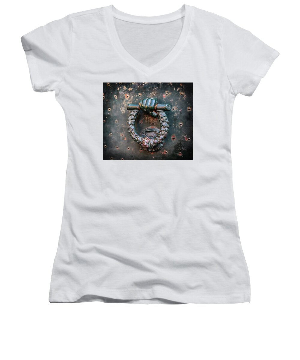 Weathered Door Knocker Italy - Women's V-Neck