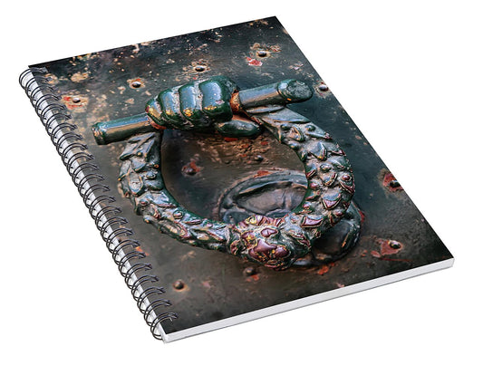 Weathered Door Knocker Italy - Spiral Notebook