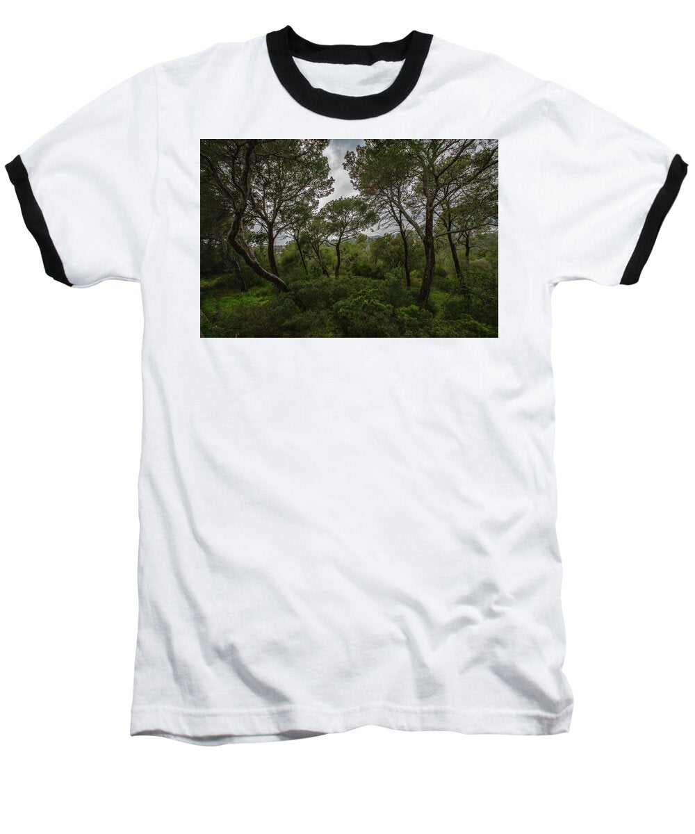 Hillside View from Spain Castle Gardens II - Baseball T-Shirt