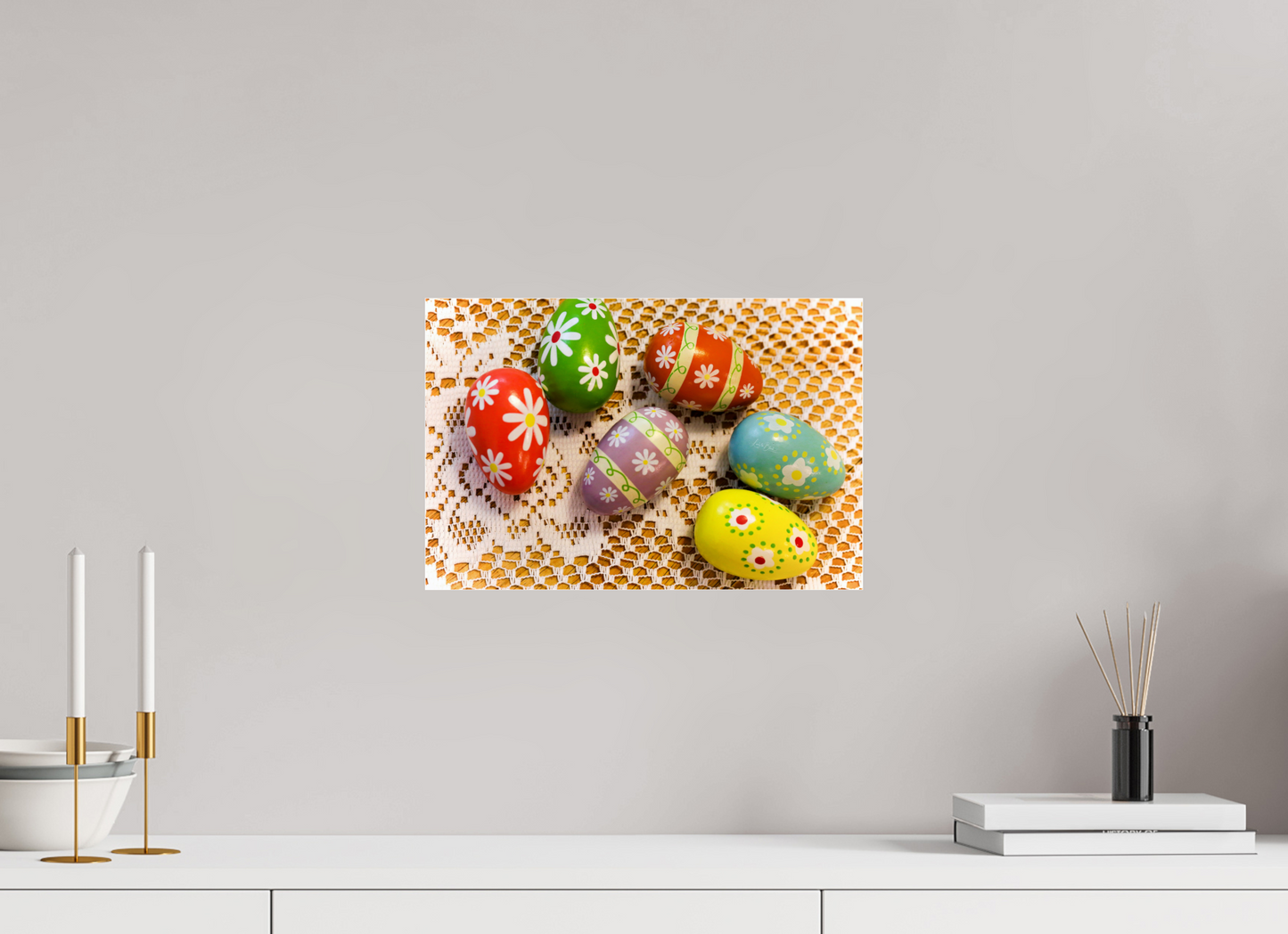 15 x 10″, Photo Print Under Acrylic Glass Easter Eggs