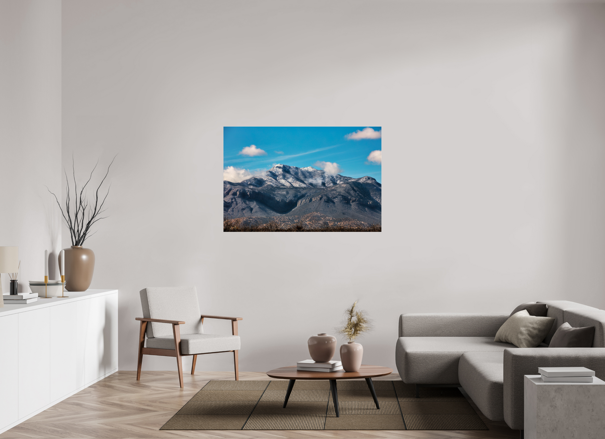 54 x 36″, Photo Print Under Acrylic Glass Culumus Clouds of Arizona