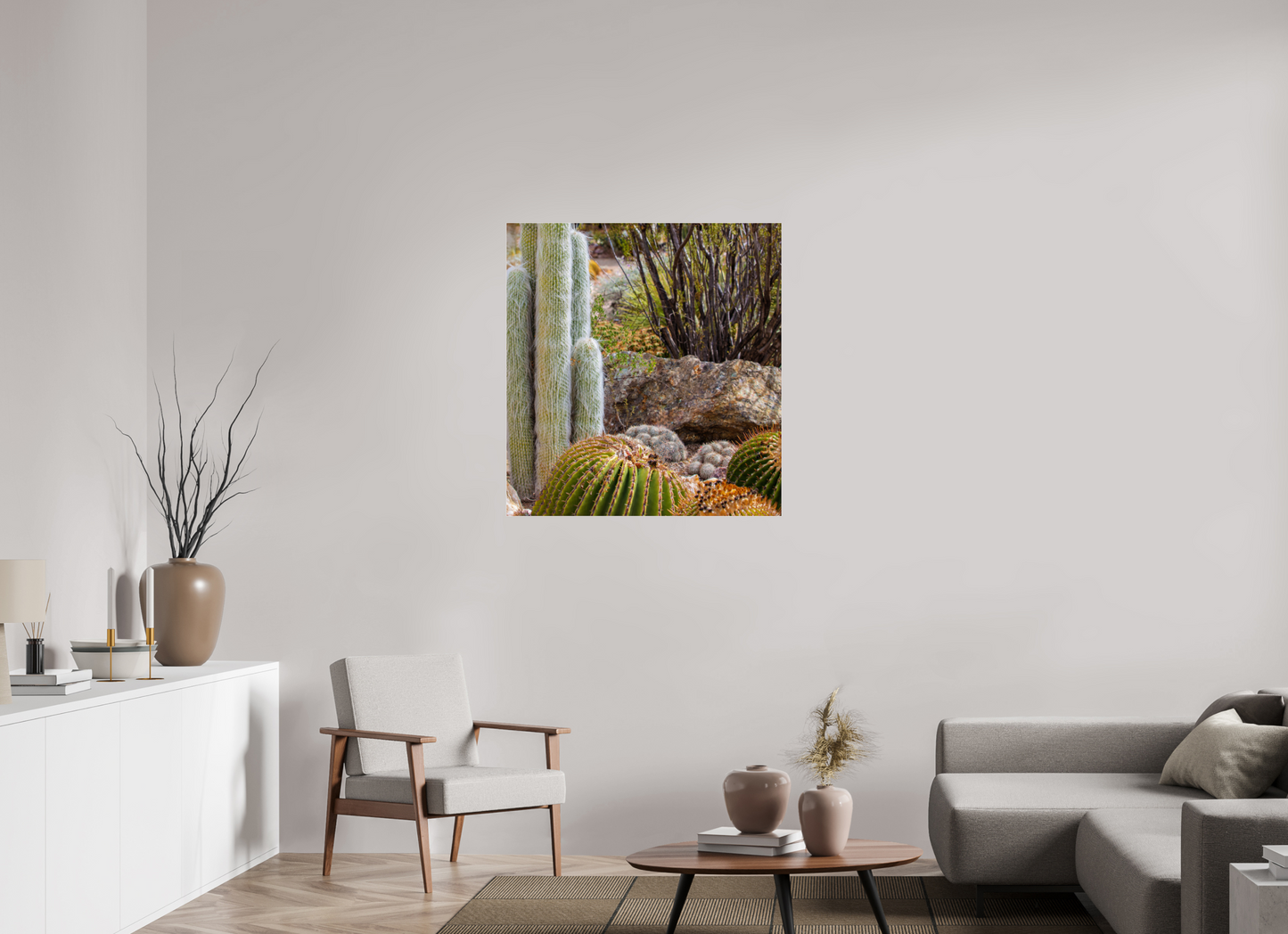 35 x 37.3″, Photo Print Under Acrylic Glass Cacti III Closeup
