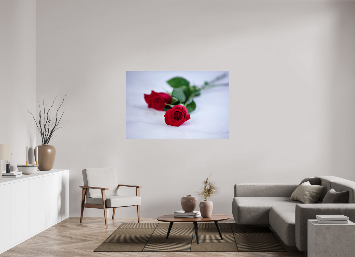 60 x 40″, Photo Print Under Acrylic Glass Roses II