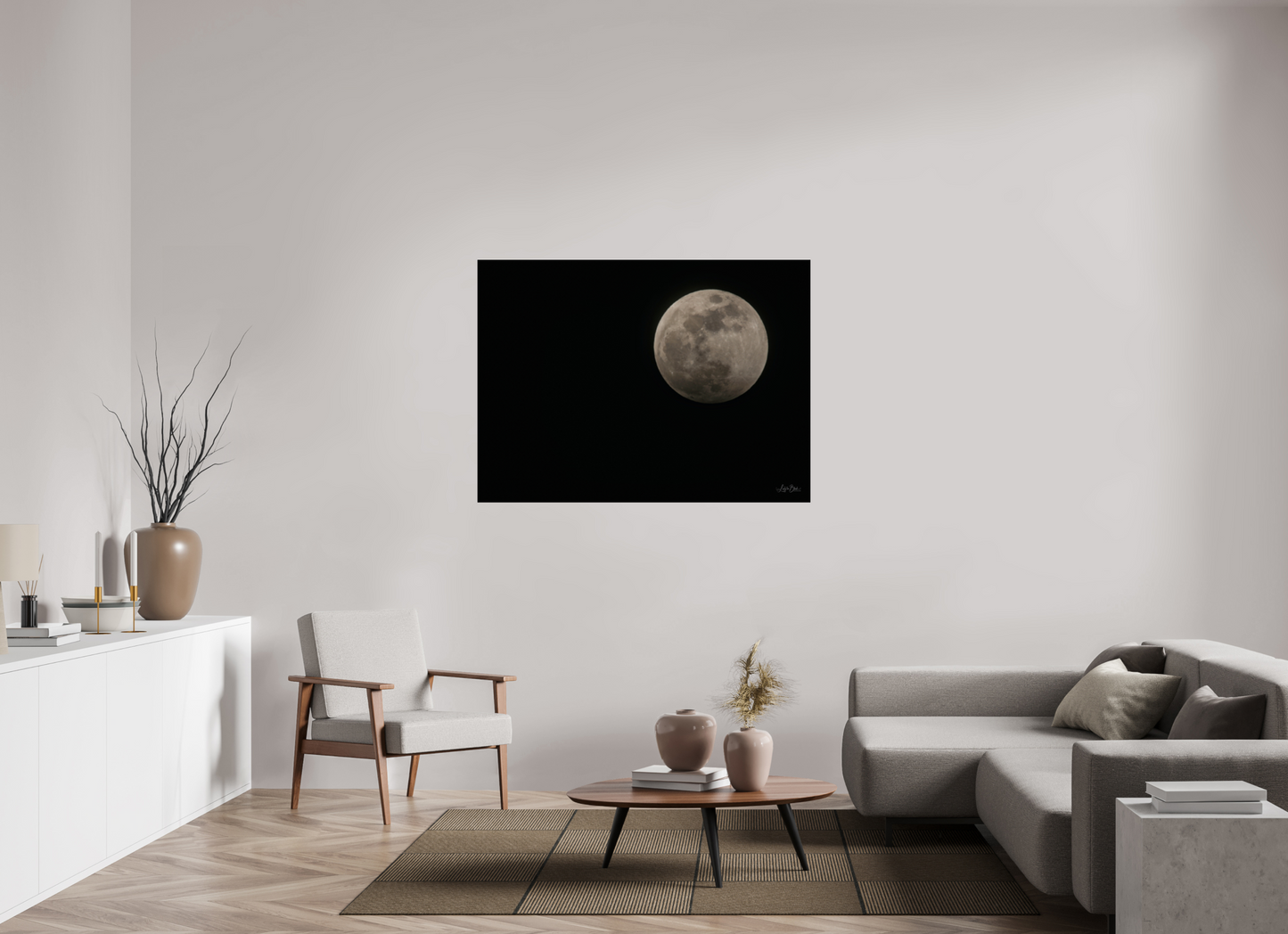 53.5 x 39″, Photo Print Under Acrylic Glass Moon Before The Blood