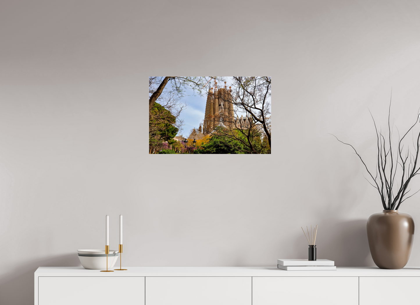 25.2 x 16″, Photo Print Under Acrylic Glass La Sagrada Familia Barcelona