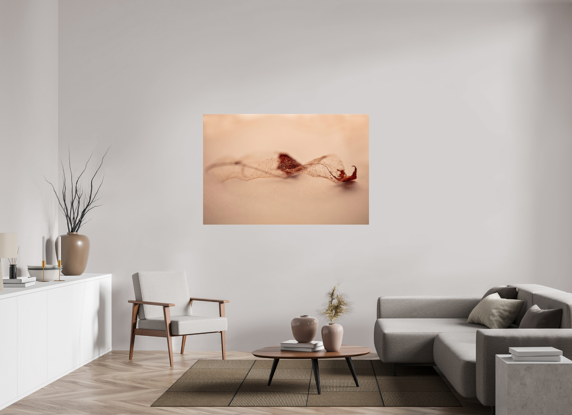 60 x 40″, Photo Print Under Acrylic Glass Leaf Left