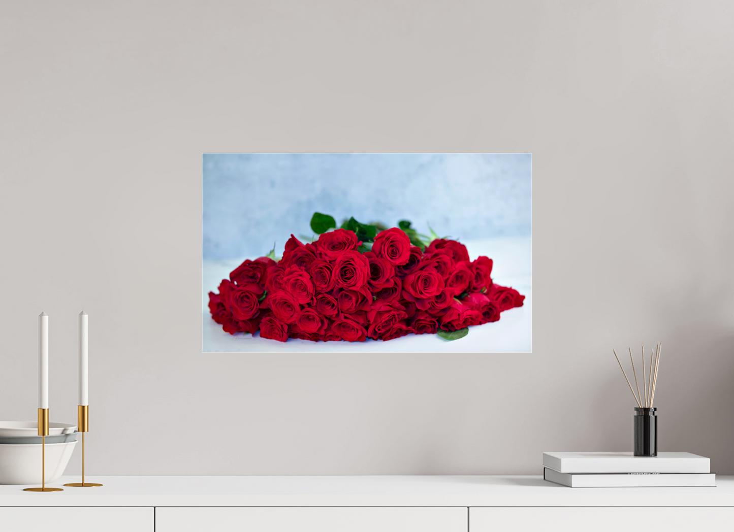 19.8 x 12″, Photo Print Under Acrylic Glass Roses