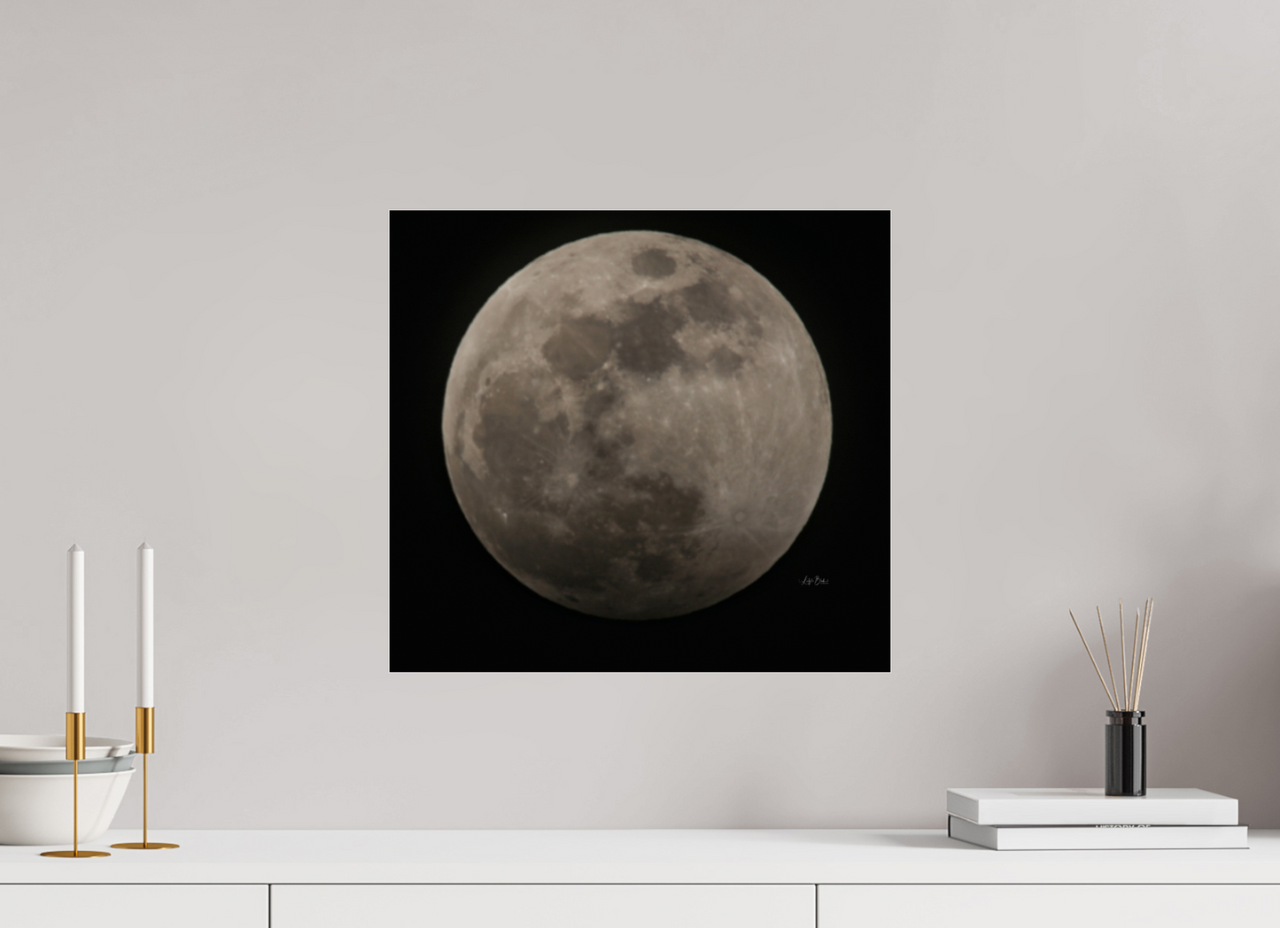 17.3 x 16″, Photo Print Under Acrylic Glass Big Ole' Moon