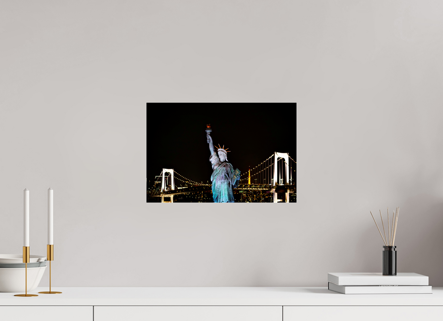 15 x 10″, Photo Print Under Acrylic Glass Odaiba Statue of Liberty