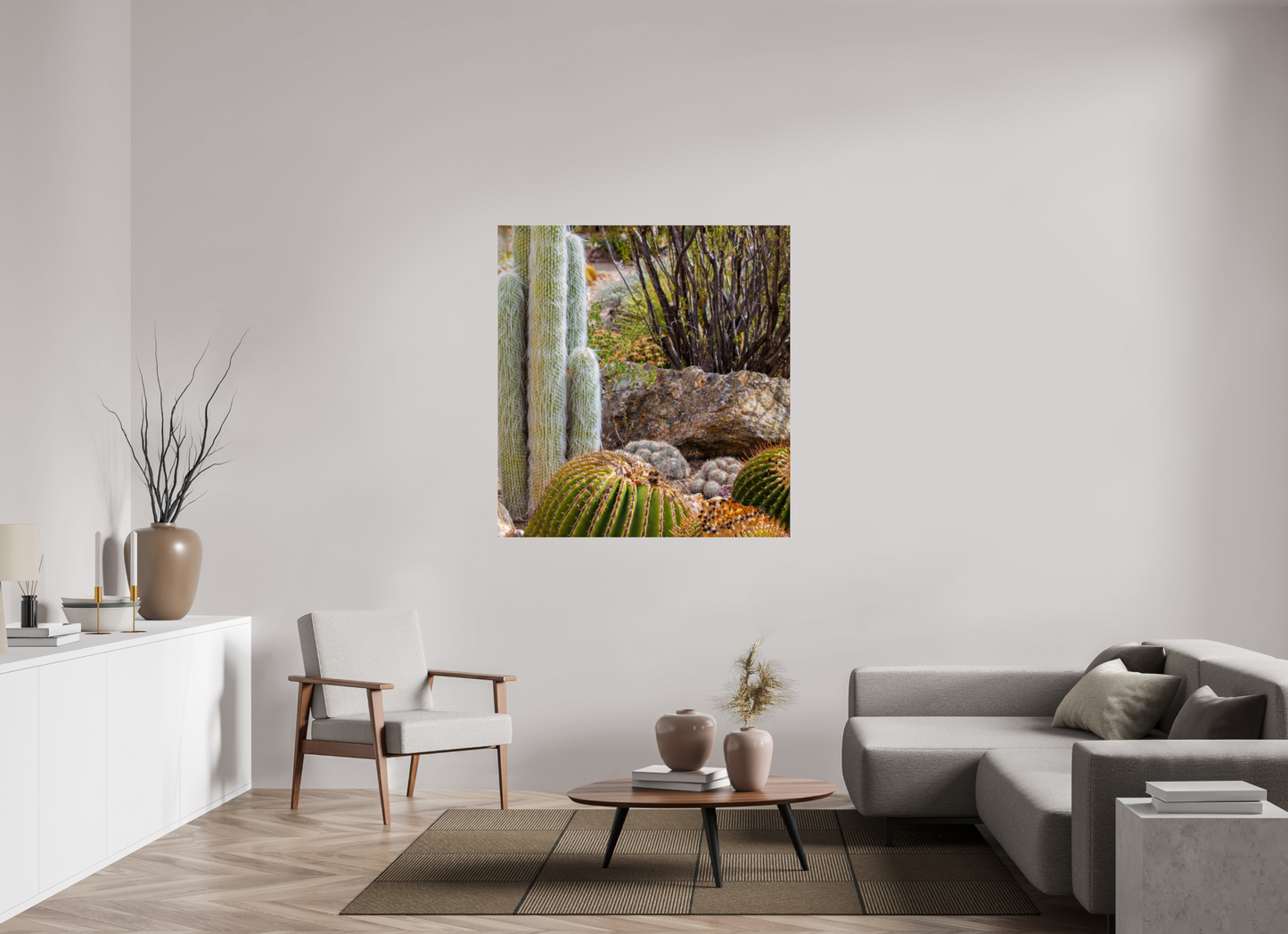 47 x 50.2″, Photo Print Under Acrylic Glass Cacti III Closeup
