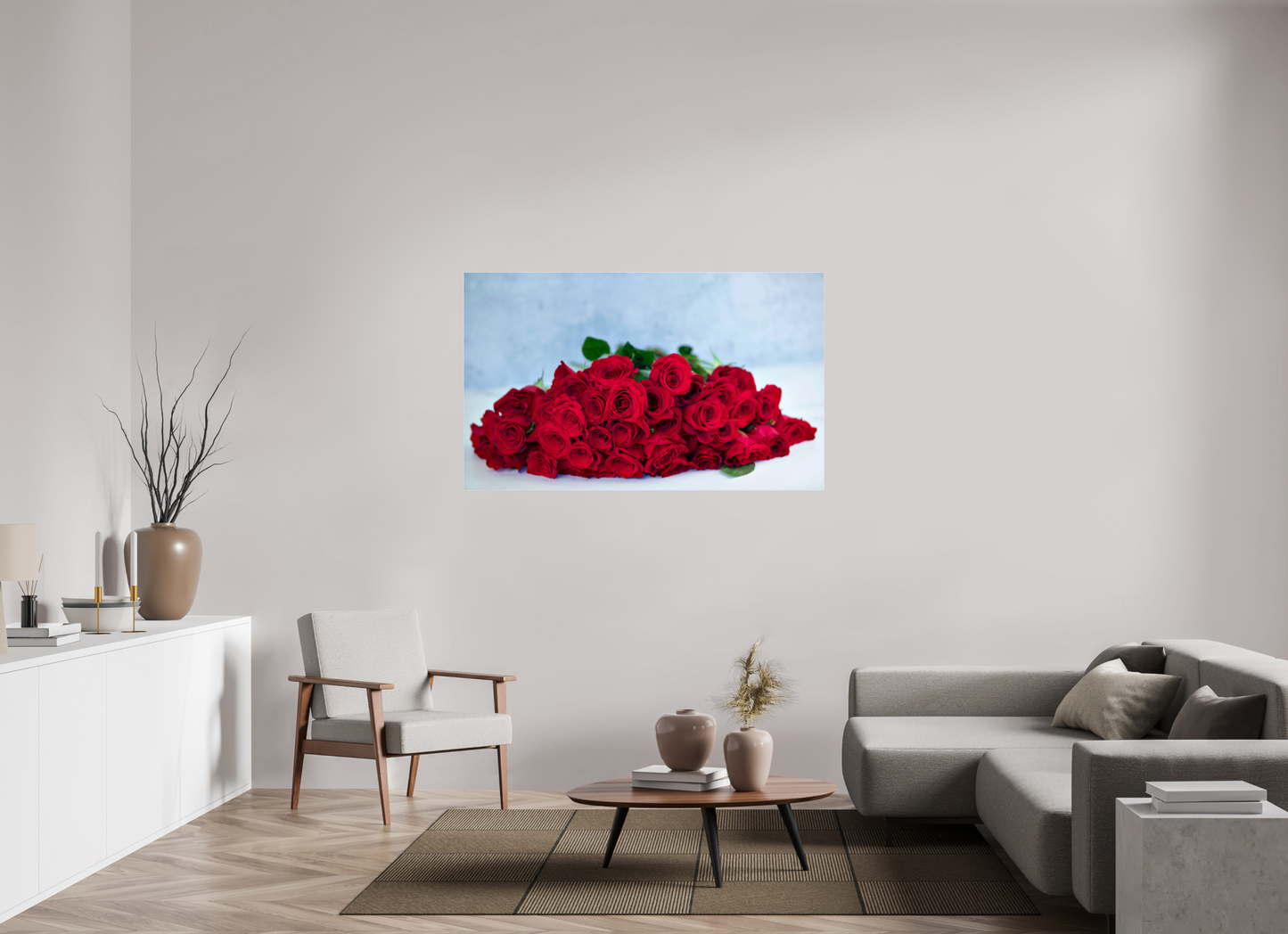 57.8 x 35″, Photo Print Under Acrylic Glass Roses