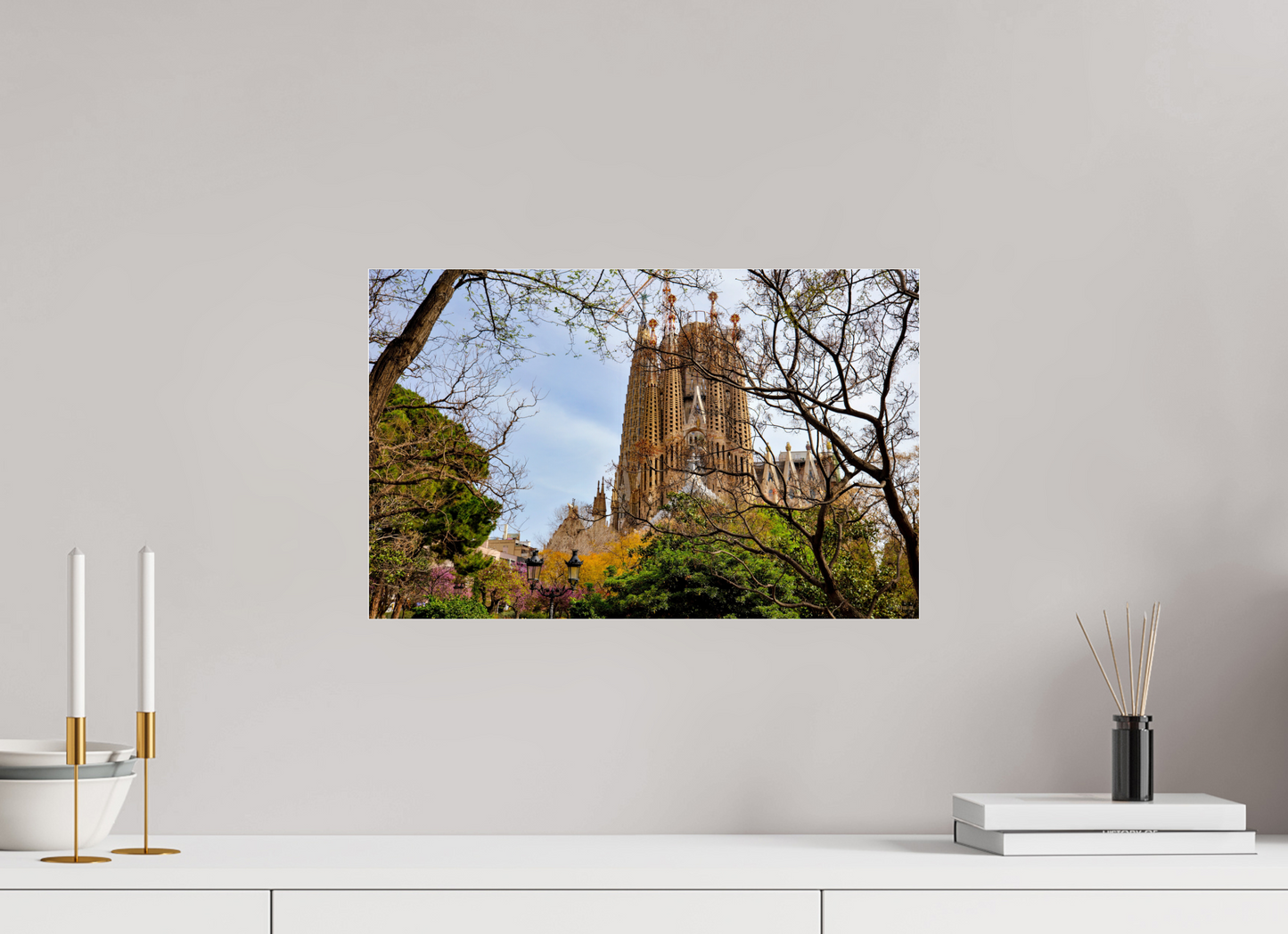 18.9 x 12″, Photo Print Under Acrylic Glass La Sagrada Familia Barcelona