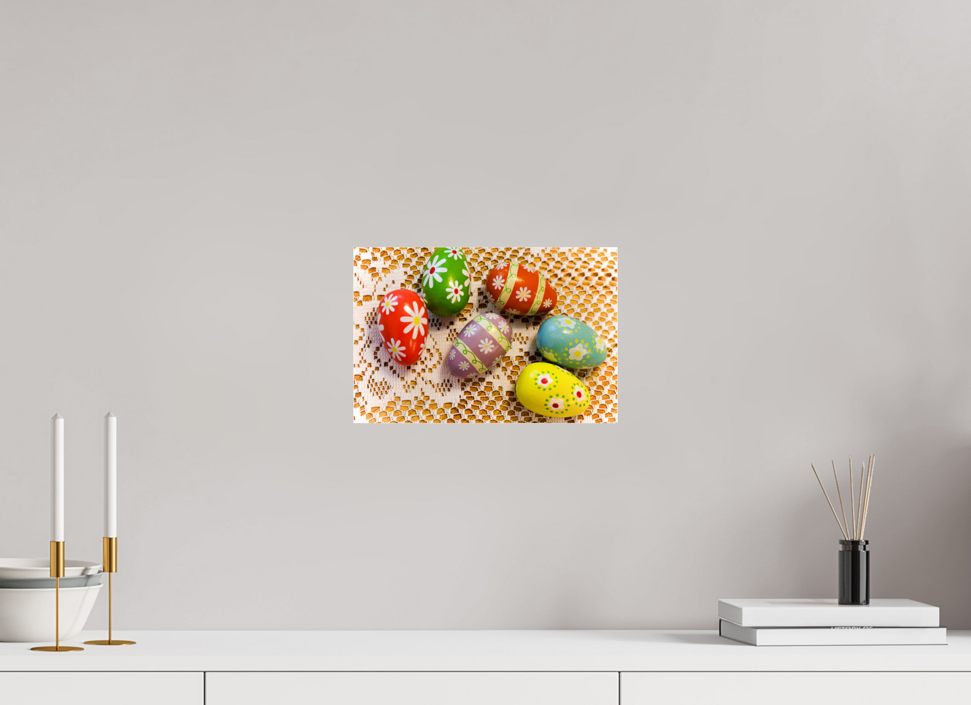 12 x 8″, Photo Print Under Acrylic Glass Easter Eggs