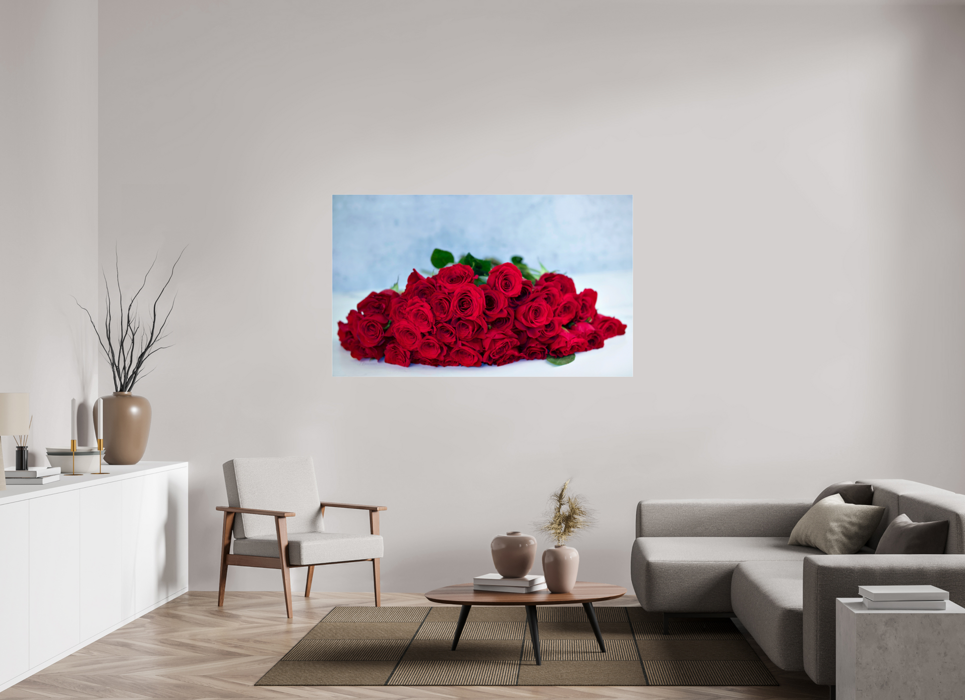 64.4 x 39″, Photo Print Under Acrylic Glass Roses