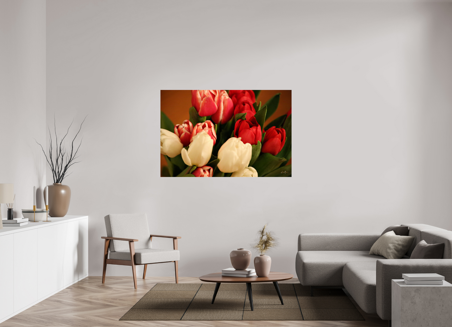 60 x 40″, Photo Print Under Acrylic Glass Tulips