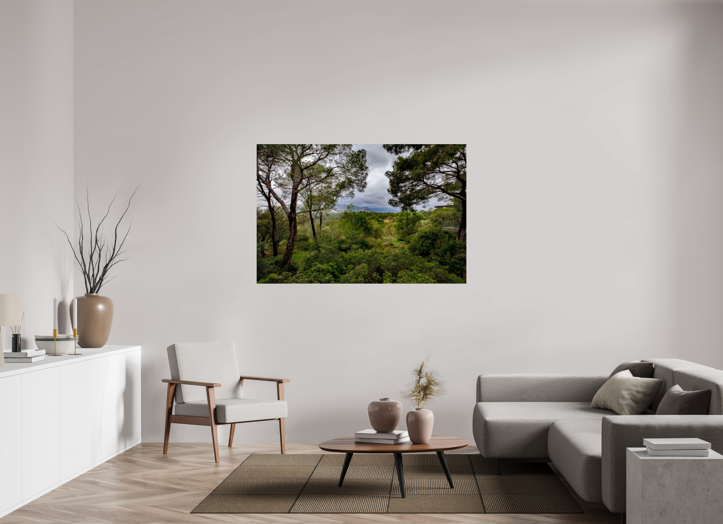 60 x 40″, Photo Print Under Acrylic Glass Hillside View from SpainCastle Gardens