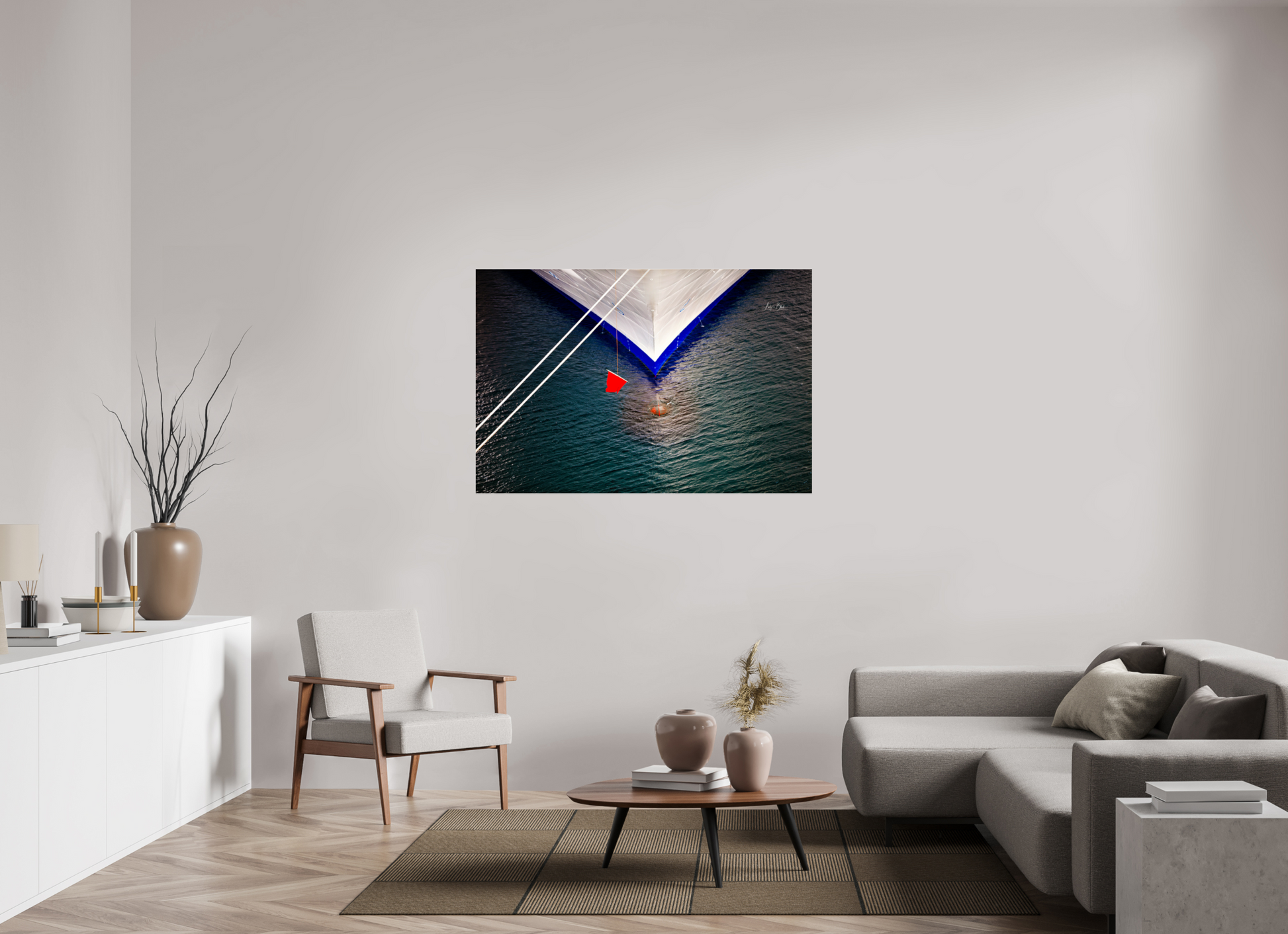 54 x 36″, Photo Print Under Acrylic Glass Toy Boat