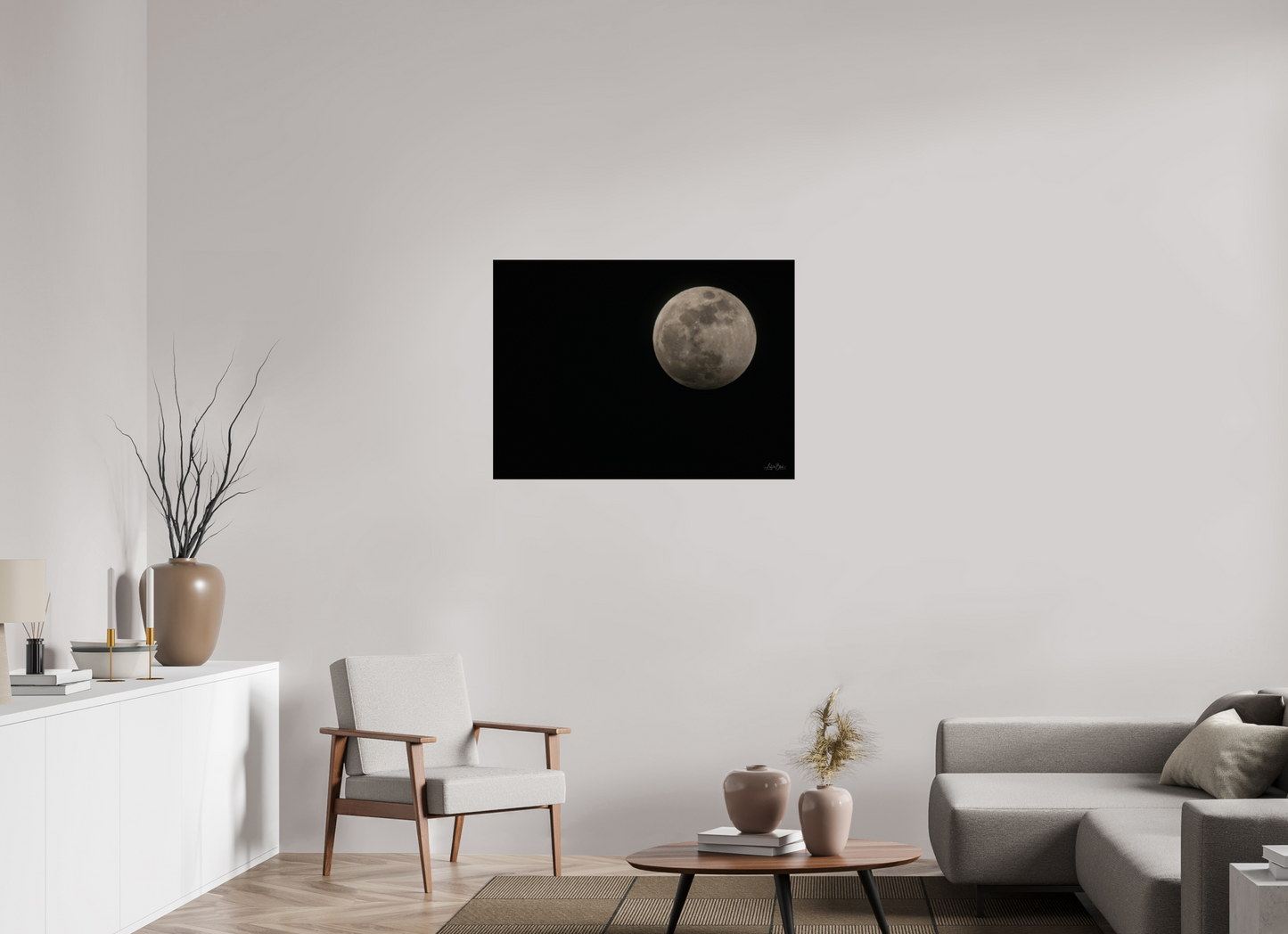 38.4 x 28″, Photo Print Under Acrylic Glass Moon Before The Blood