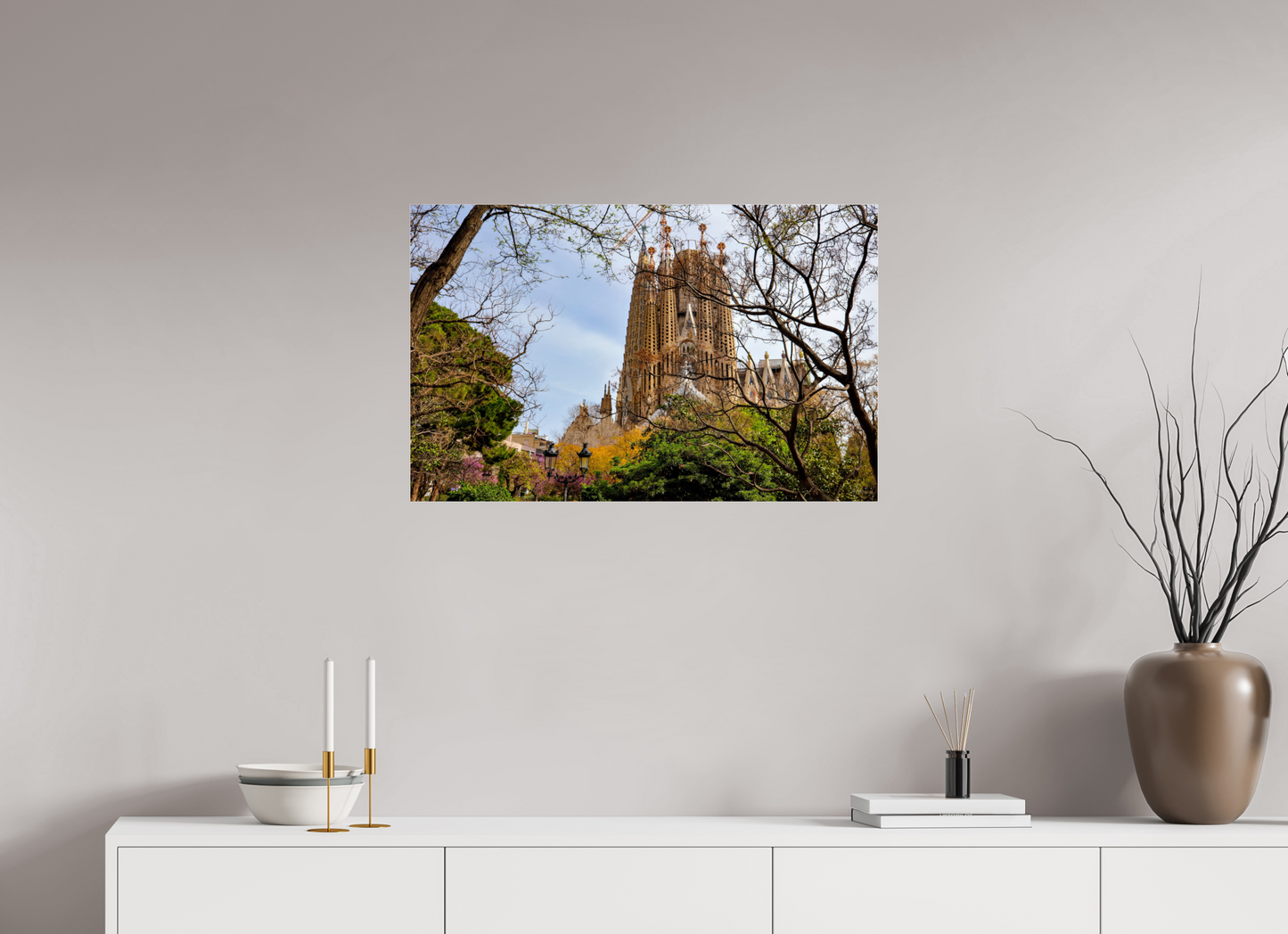 31.5 x 20″, Photo Print Under Acrylic Glass La Sagrada Familia Barcelona