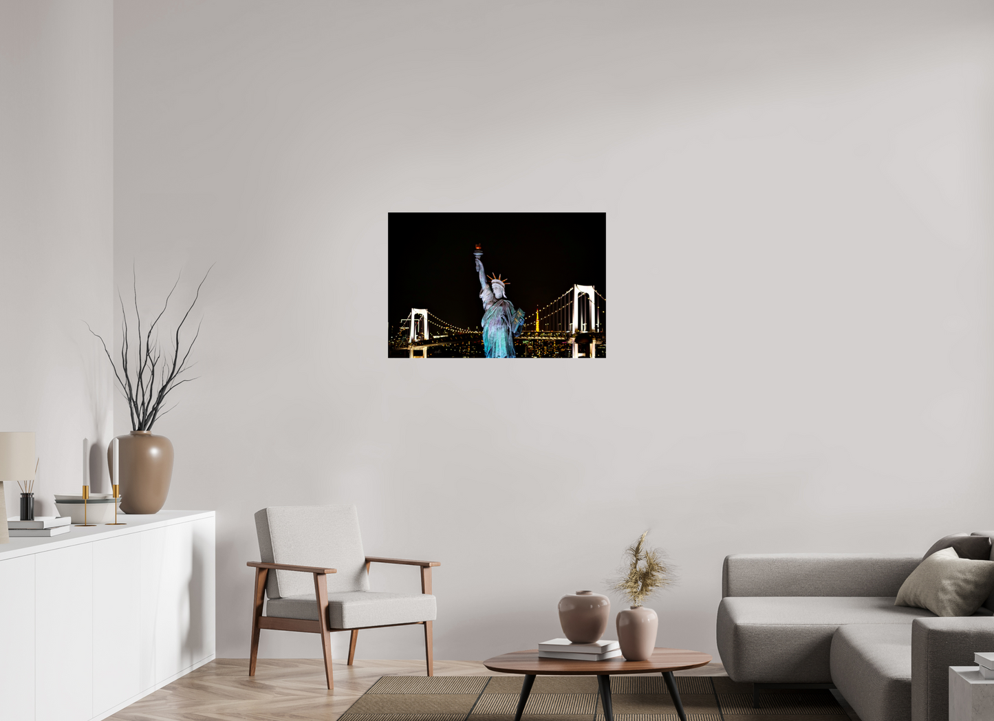 36 x 24″, Photo Print Under Acrylic Glass Odaiba Statue of Liberty
