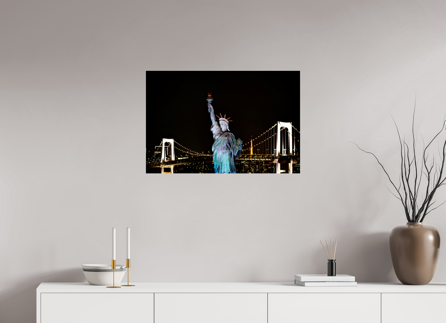 30 x 20″, Photo Print Under Acrylic Glass Odaiba Statue of Liberty